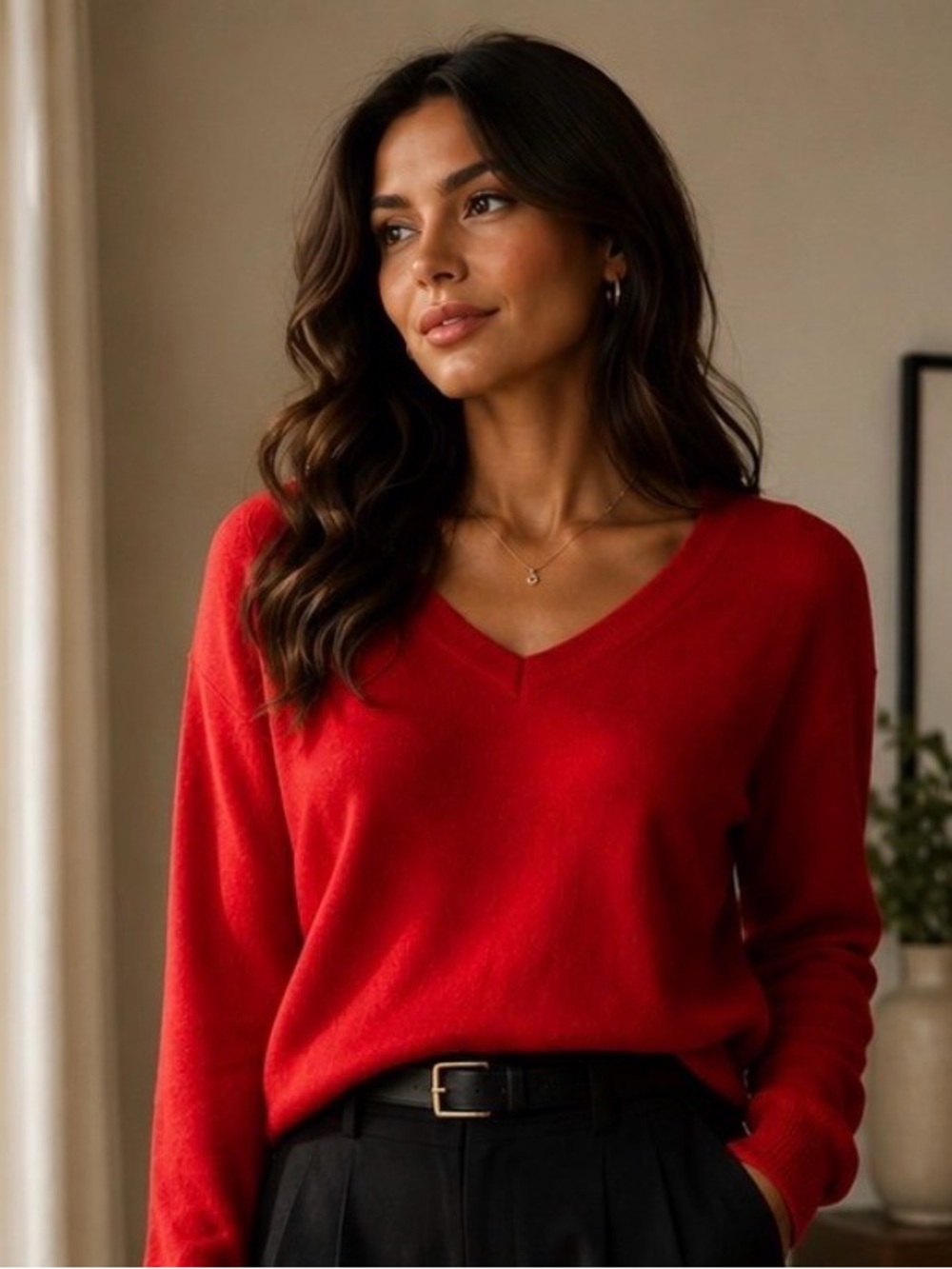 NWT - Vero Moda Red V-Neck Sweater